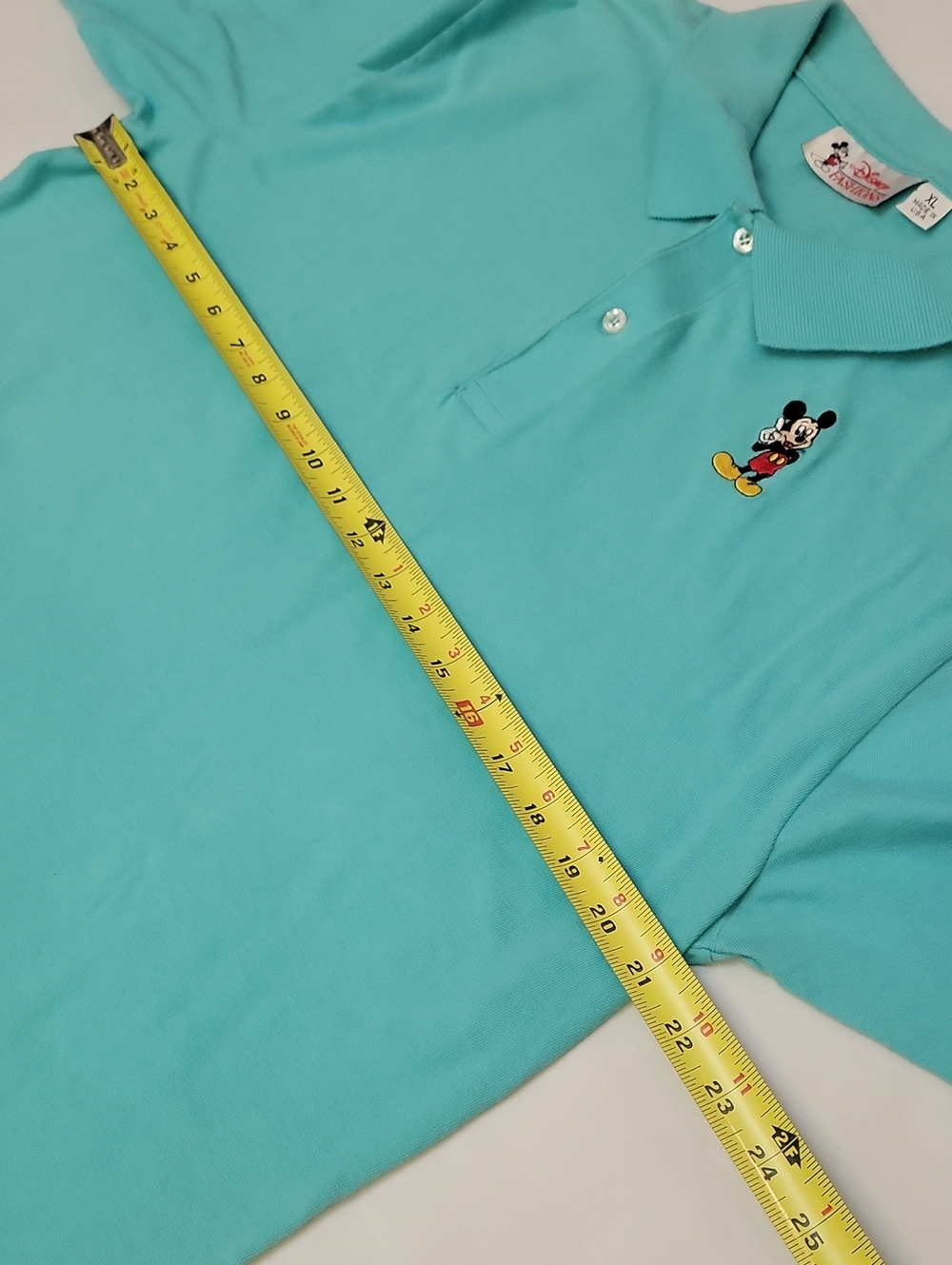 Vintage Disney  Chest Logo Mickey Mouse Polo Shirt Mens Size X- Large Blue USA - Picture 6 of 9